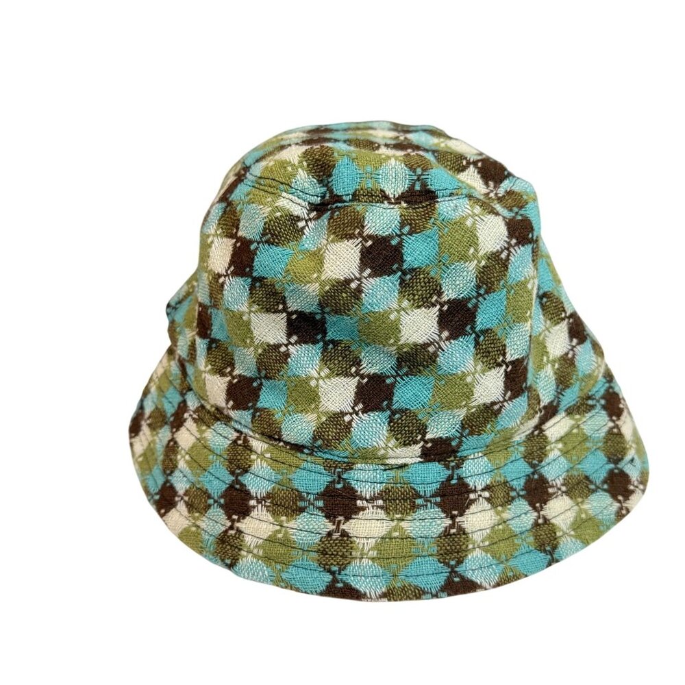 Vintage Betmar New York Women's Bucket Hat Multicolor Checkered Cottagecore